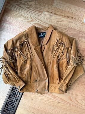 Vintage Winlit Leather Fringe Jacket Size Small Statement Western Jacket
